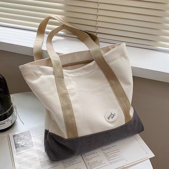 Ladies Canvas Tote Bag Female College Students Large-capacity Shoulder Canvas Bag Travel Bag Shopping Bag Beach Bag for Woman Ladies Canvas Tote Bag Female College Students Large-capacity Shoulder Canvas Bag Travel Bag Shopping Bag Beach Bag for Woman